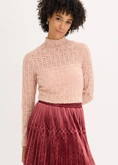 Rollkragenshirt aus Spitze, bonprix