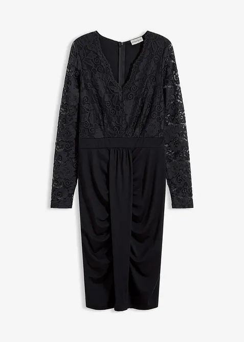 Robe à dentelle et drapé, bonprix