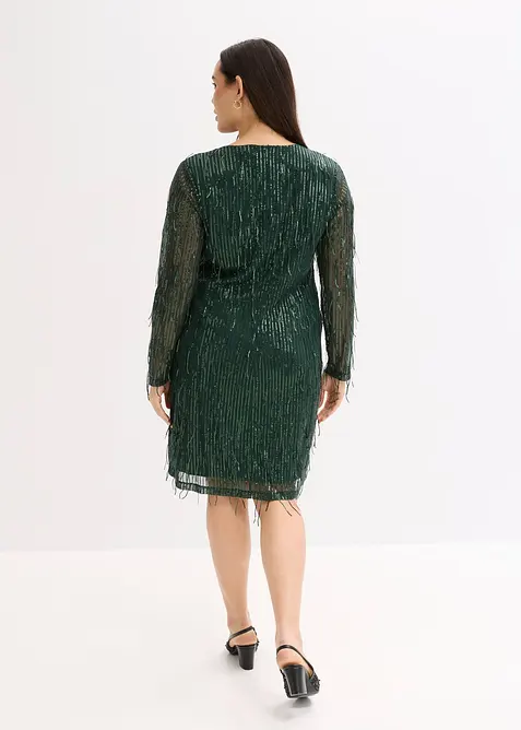 Robe à sequins et franges, bonprix