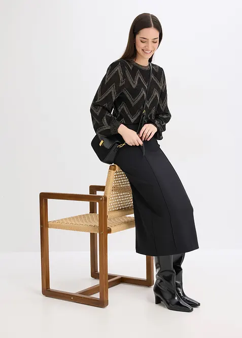 Feinstrickpullover mit Glitzereffekt, bonprix