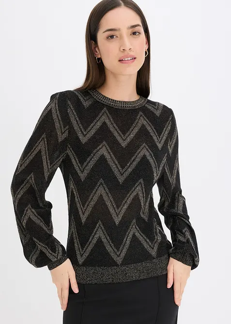 Feinstrickpullover mit Glitzereffekt, bonprix