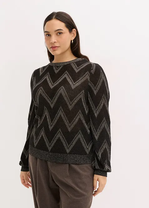 Feinstrickpullover mit Glitzereffekt, bonprix