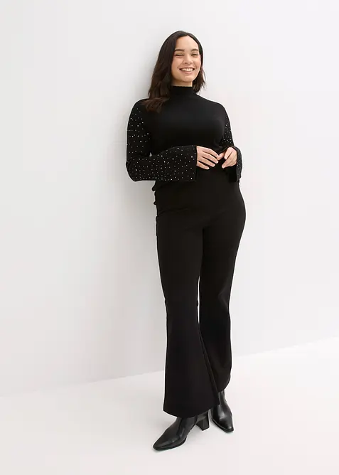 Feinstrickpullover mit verzierten Trompetenärmeln, bonprix