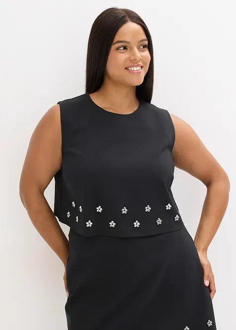 Top sans manches en coton mélangé, bonprix