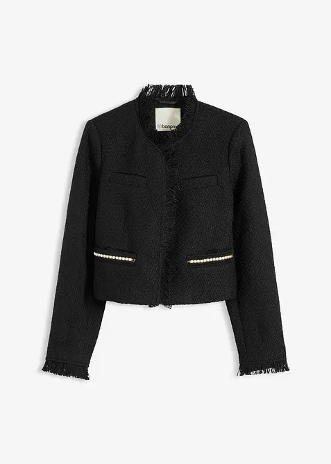 Blazer cropped en maille bouclette, bonprix