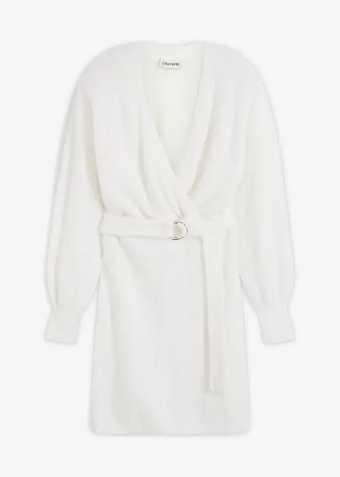 Robe cintr&eacute;e en maille avec accessoire, bonprix