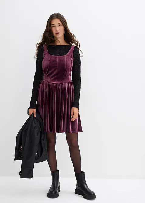 Robe à corsage en velours, bonprix