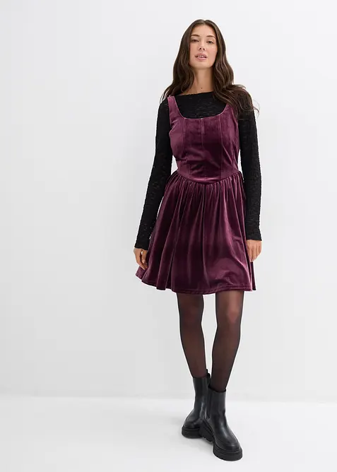Robe à corsage en velours, bonprix
