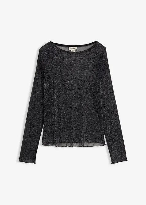 Langarmshirt aus transparentem Mesh, bonprix