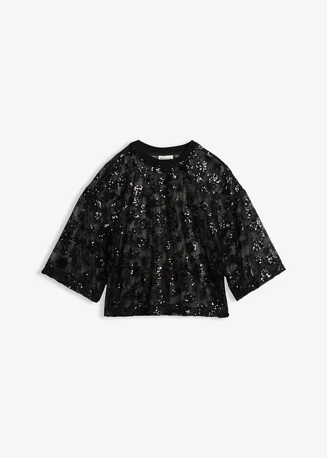 Blouse ample avec sequins, bonprix