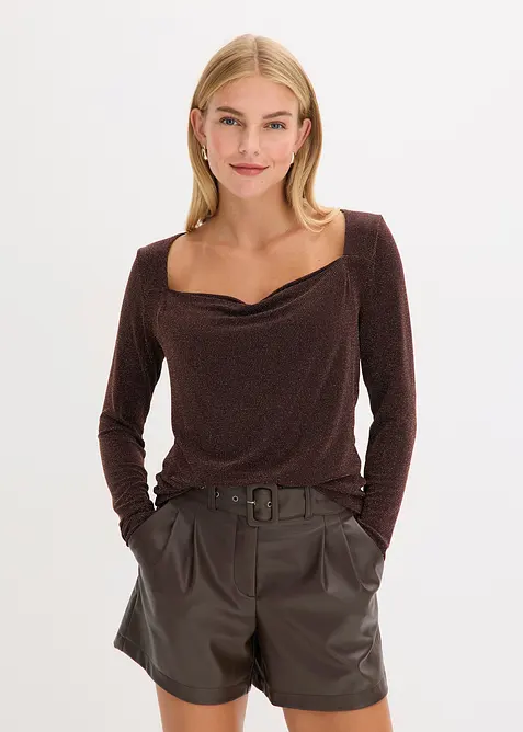 Top mit Wasserfallausschnitt, bonprix