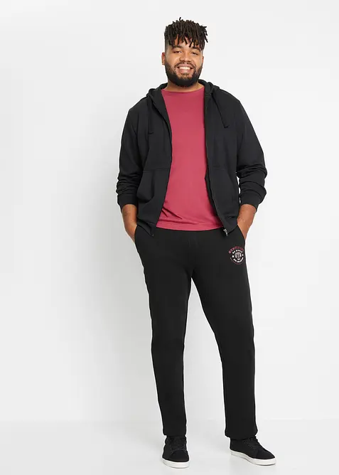 Pantalon de jogging 100% coton avec détails sportifs, bonprix