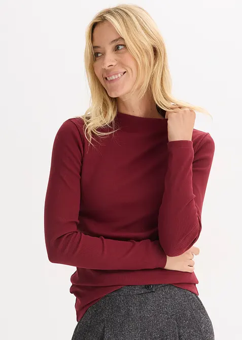 Geripptes Langarmshirt, bonprix