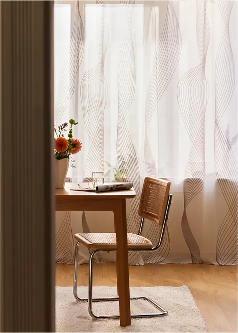 Gardine mit Wellen Druck (1er Pack), bonprix