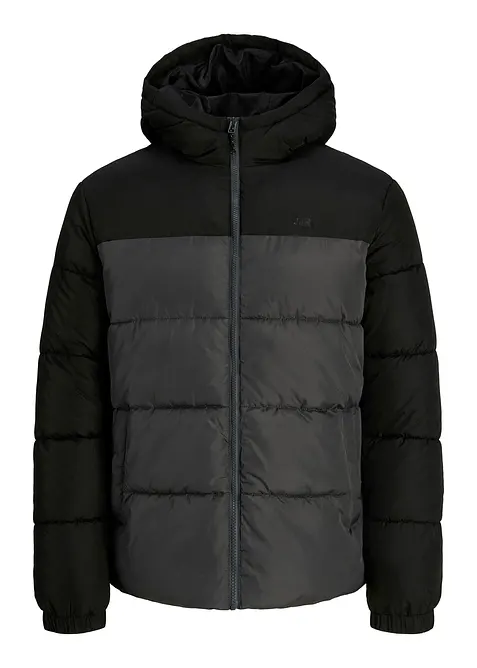 JJ REBEL Puffer-Jacke mit Kapuze im Colourblock-Design, J&J Rebel