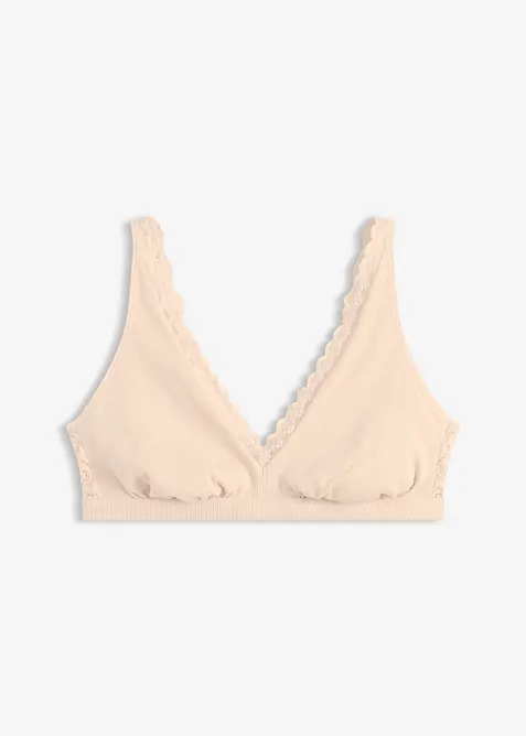 Brassi&egrave;re c&ocirc;tel&eacute;e avec coton et dentelle, bonprix