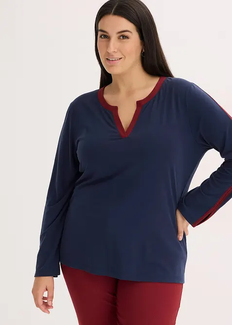 Langarmshirt mit Schlitz, bonprix