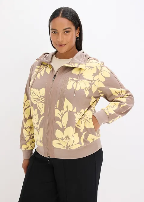 Sweatjacke mit Baumwolle, bonprix