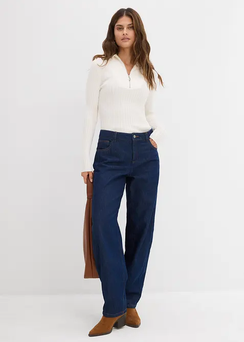 Jean balloon taille mi-haute, super doux, bonprix