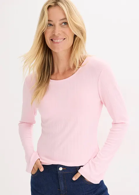 Geripptes Langarmshirt, bonprix