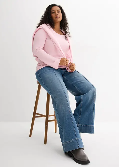 T-shirt manches longues c&ocirc;tel&eacute;, bonprix