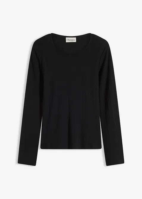 Geripptes Langarmshirt, bonprix