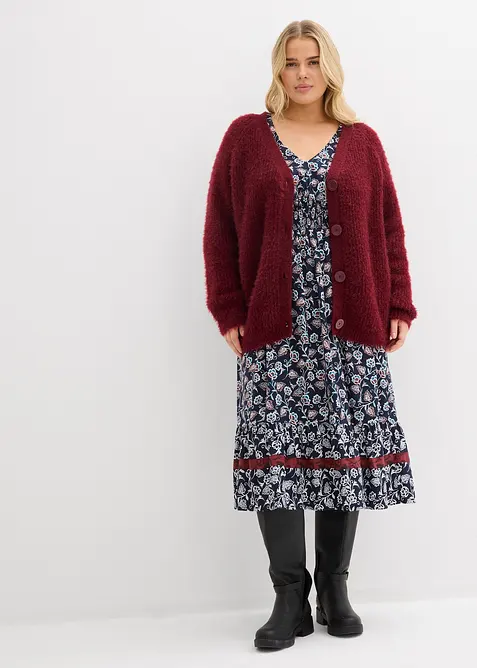 Gerippte Grobstrickjacke, bonprix