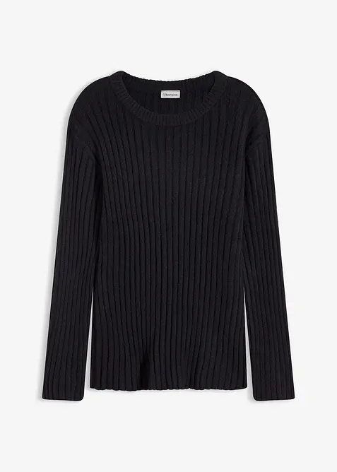 Gerippter Oversize-Pullover, bonprix