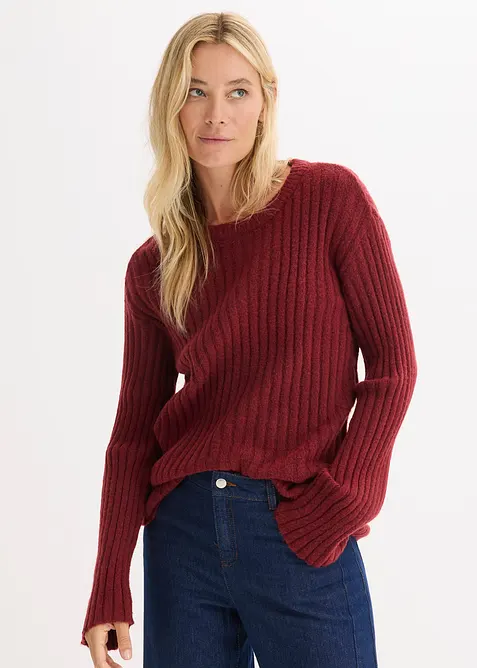 Gerippter Oversize-Pullover, bonprix