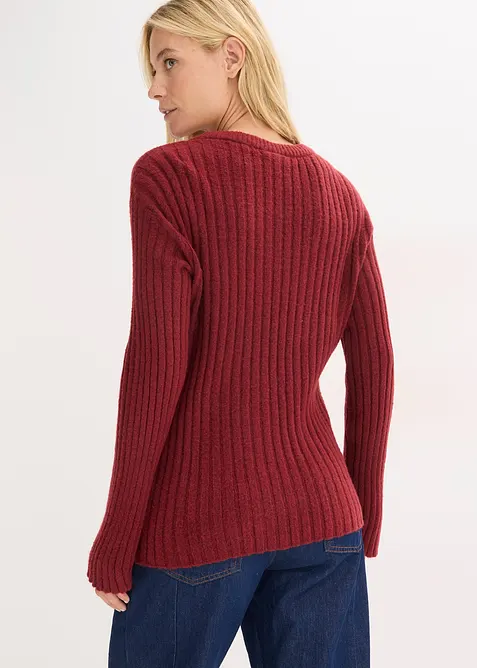 Gerippter Oversize-Pullover, bonprix