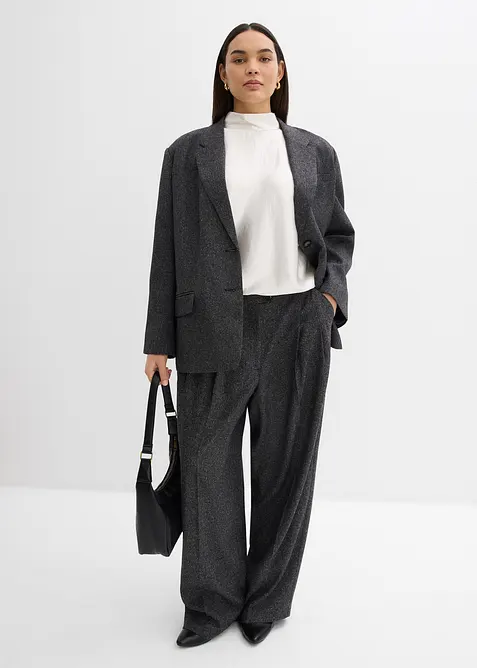 Blazer oversize en viscose m&eacute;lang&eacute;e, bonprix