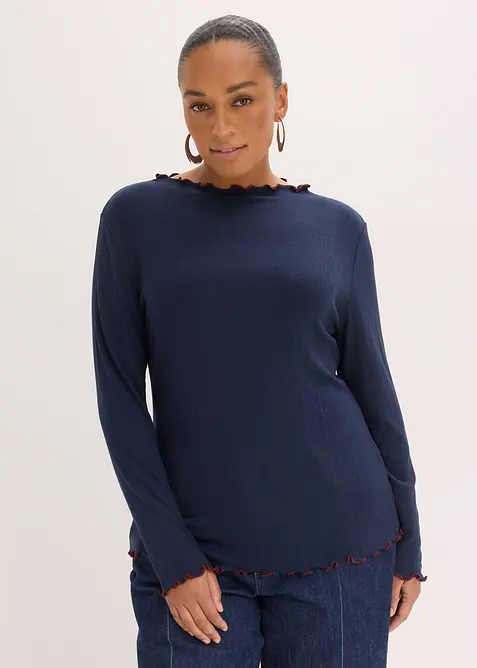 Geripptes Langarmshirt, bonprix
