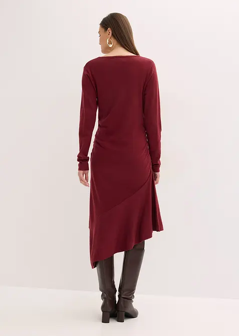 Strickkleid mit asymmetrischem Saum aus Baumwolle und Kaschmir, bonprix