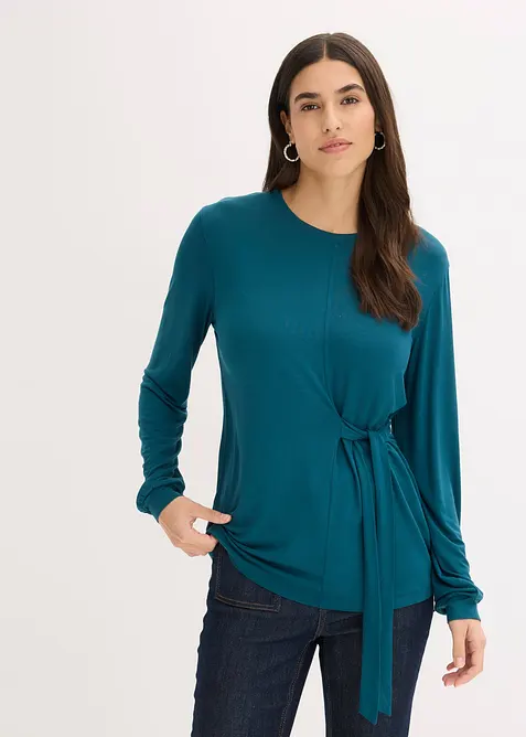 T-shirt manches longues en viscose douce et extensible, bonprix