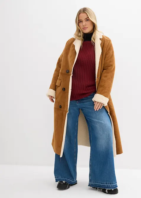 Gerippter Oversize-Pullover, bonprix