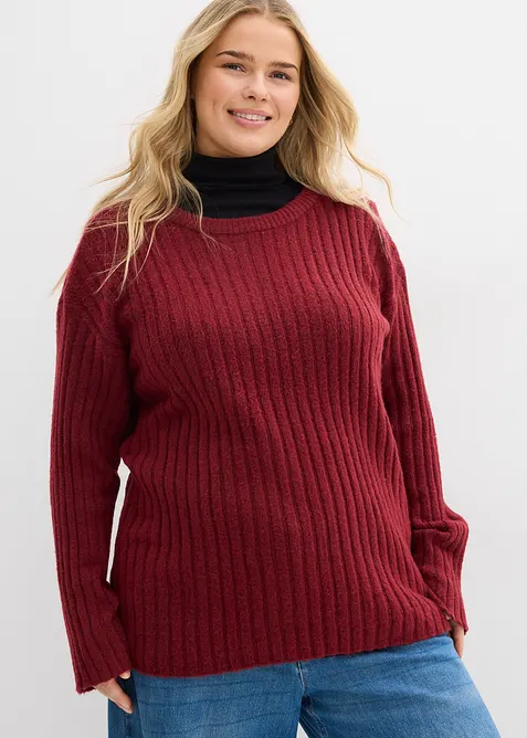 Gerippter Oversize-Pullover, bonprix