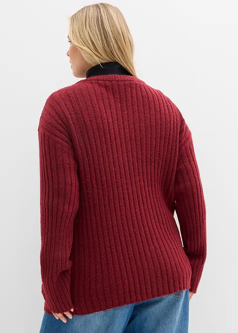 Gerippter Oversize-Pullover, bonprix