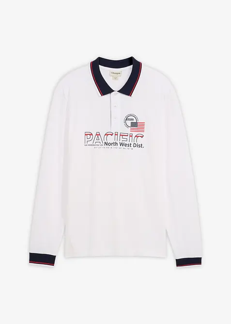 Polo manches longues en maille piqu&eacute;e 100% coton, bonprix