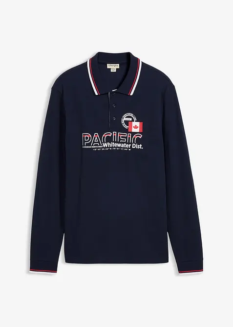 Piqu&eacute;-Poloshirt, Langarm aus reiner Bio-Baumwolle, bonprix