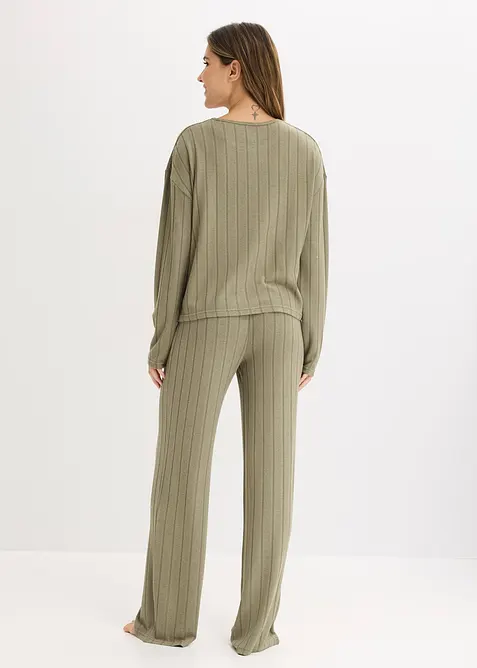 Hausanzug aus weicher Rippe, bonprix