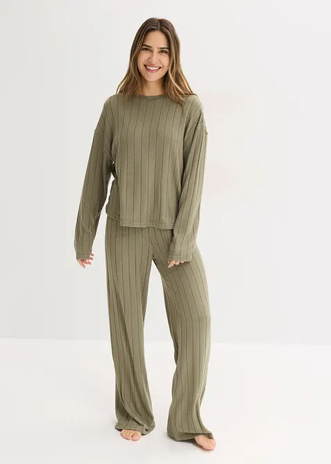 Hausanzug aus weicher Rippe, bonprix