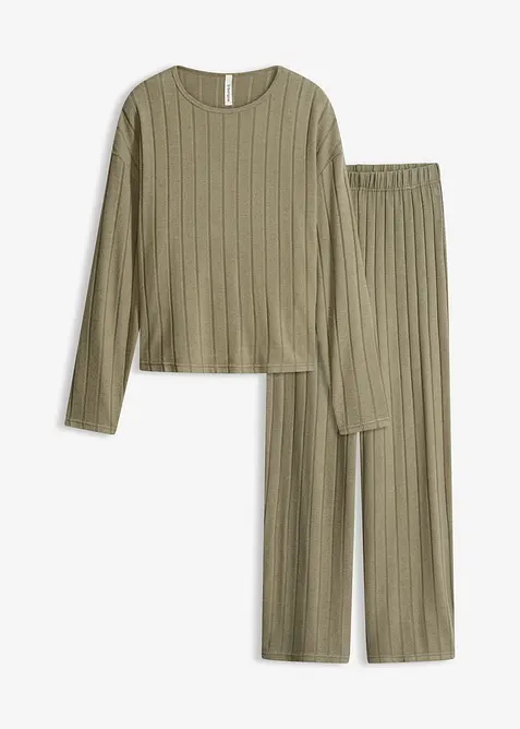 Hausanzug aus weicher Rippe, bonprix