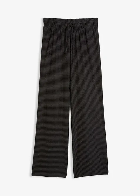Pantalon en jersey ray&eacute; avec cordon de serrage, coton majoritaire, bonprix