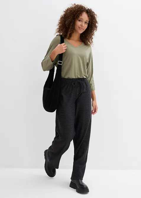 Gestreifte Jersey-Hose mit Kordelzug aus Baumwoll-Mix, bonprix