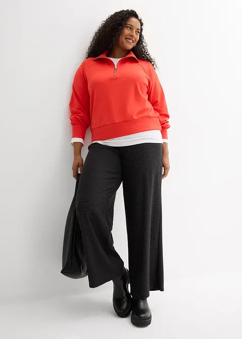 Pantalon en jersey ray&eacute; avec cordon de serrage, coton majoritaire, bonprix