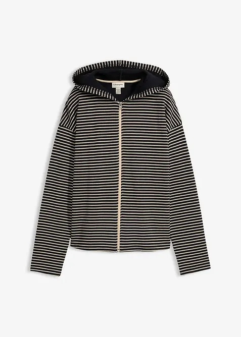 Gestreifte Sweatjacke aus Baumwoll-Mix, bonprix