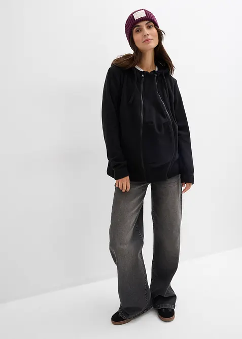 4-in-1 Fleecejacke mit Babyeinsatz und Vorder- und R&uuml;ckentragefunktion, bonprix