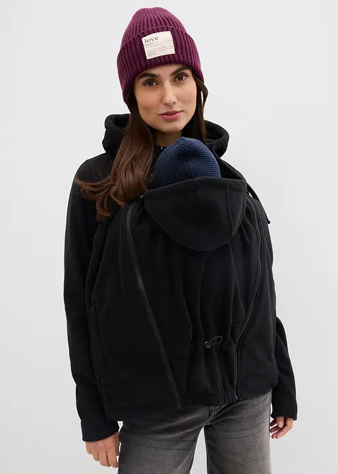 4-in-1 Fleecejacke mit Babyeinsatz und Vorder- und R&uuml;ckentragefunktion, bonprix