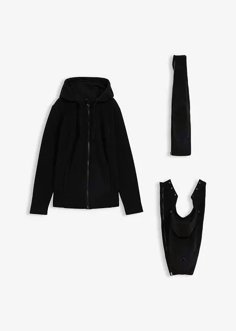 4-in-1 Fleecejacke mit Babyeinsatz und Vorder- und R&uuml;ckentragefunktion, bonprix