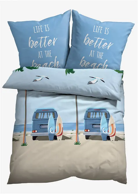 Parure de lit motif van et palmiers à la plage, bonprix
